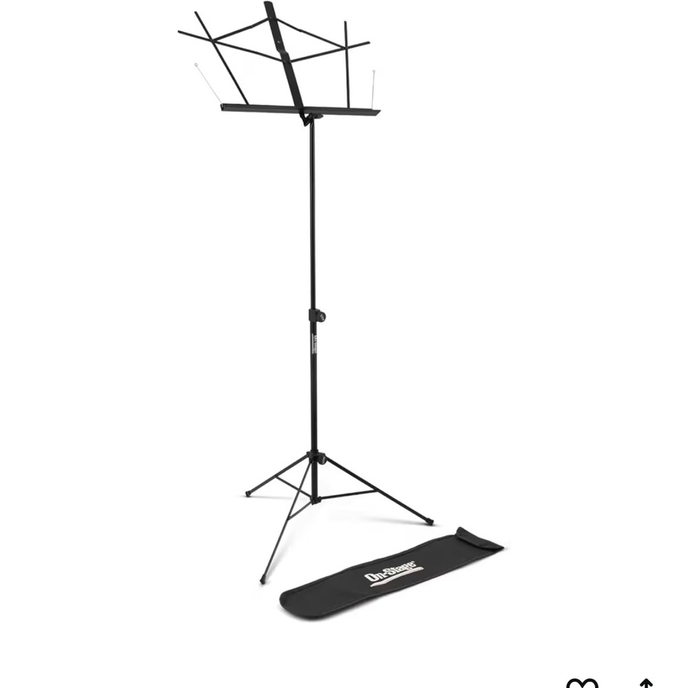 On-stage portable music stand with case